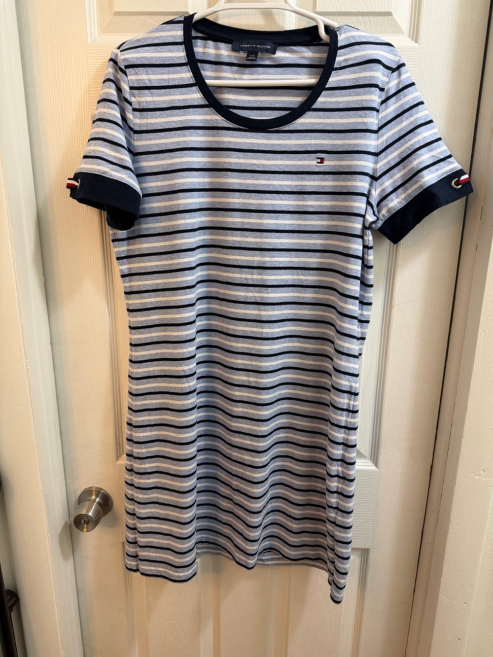 Tommy Hilfiger Navy & Light Blue Striped Tee Dress